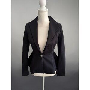 WHITE HOUSE BLACK MARKET Black Peplum Blazer Size 00